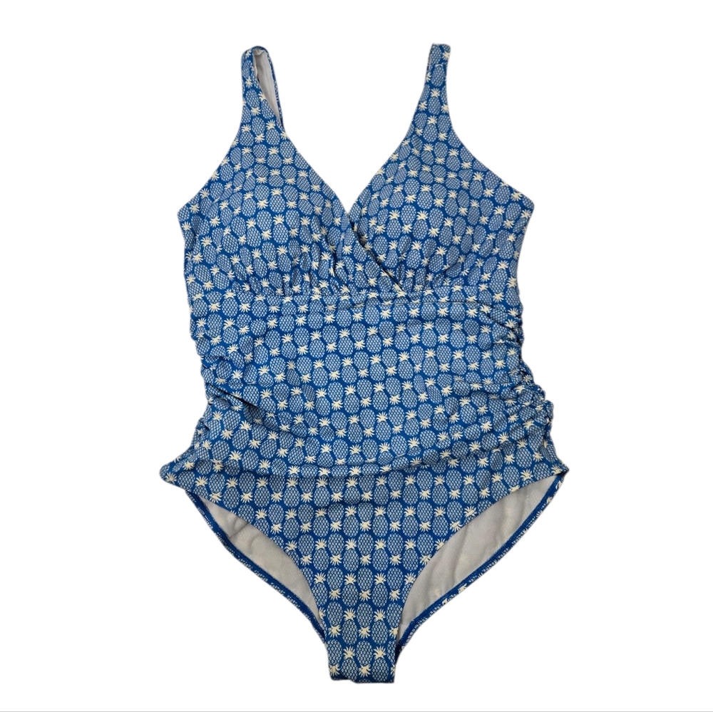 Boden Blue White Floral One-Piece Swimsuit